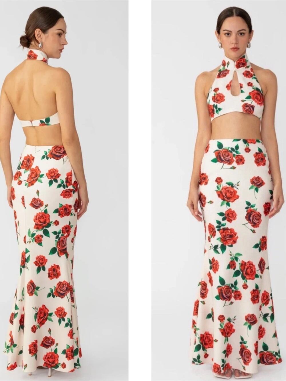 SAU LEE Riley Floral Two Piece Maxi Dress Size 6